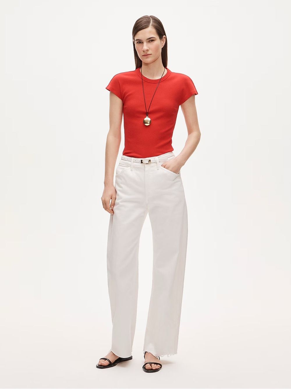 J. Crew White Wide-Leg Jeans
